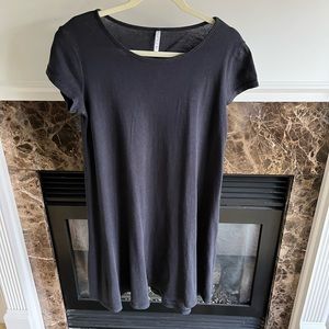 Z Supply washed black, short sleeved, crew neck cotton dress. Relaxed fit